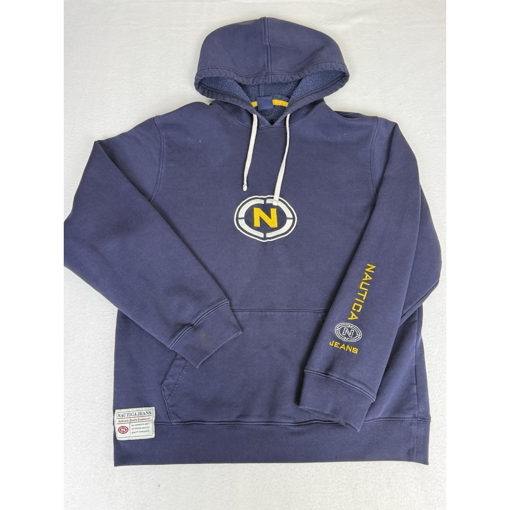 Vintage Nautica Jeans Company Sweatshirt Navy‎ Hoodie Size M 90s